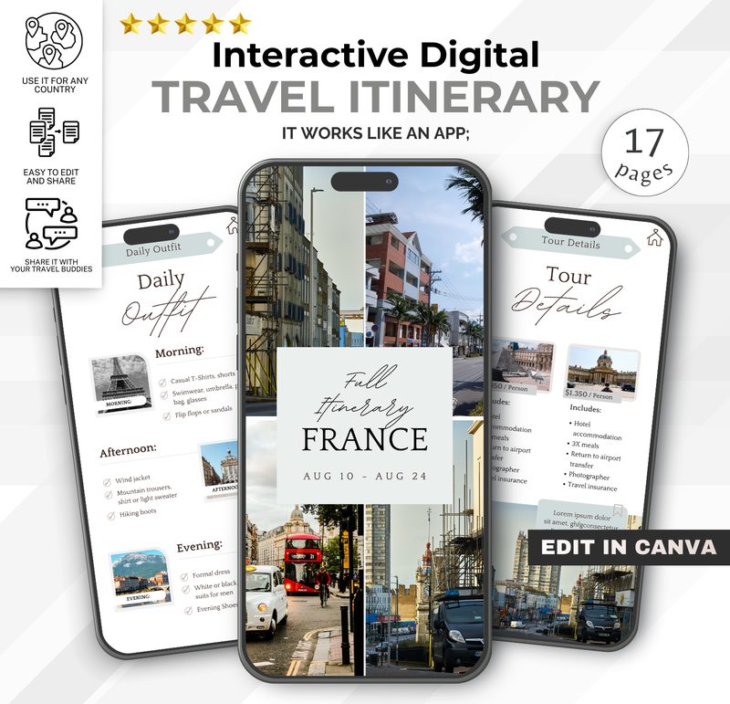 Digital Travel Itinerary